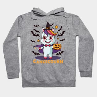 Candicorn: Halloween Unicorn Vampire Design for a Spooky Twist Hoodie